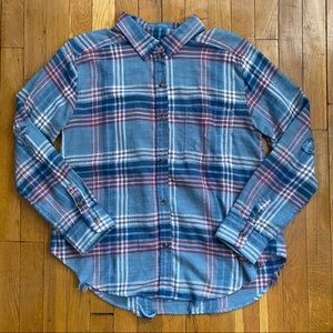 Oversized Distressed American Eagle Flannel Shirt
